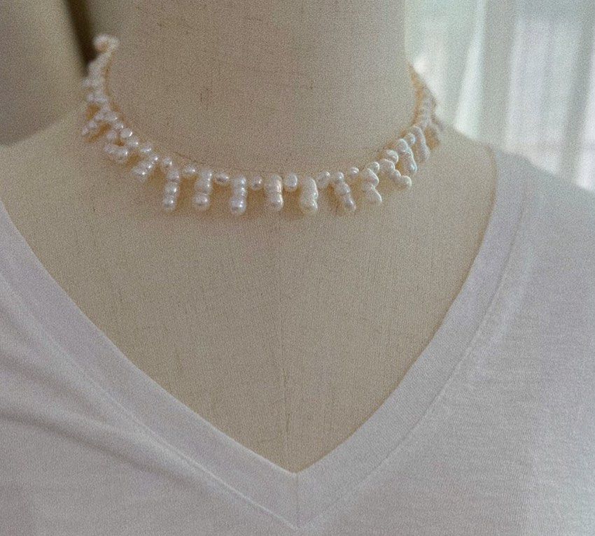 #PN13 [Sale]Freshwater Pearl Necklace |Gourd Shaped Pearl |Rare |Baroque Pearl