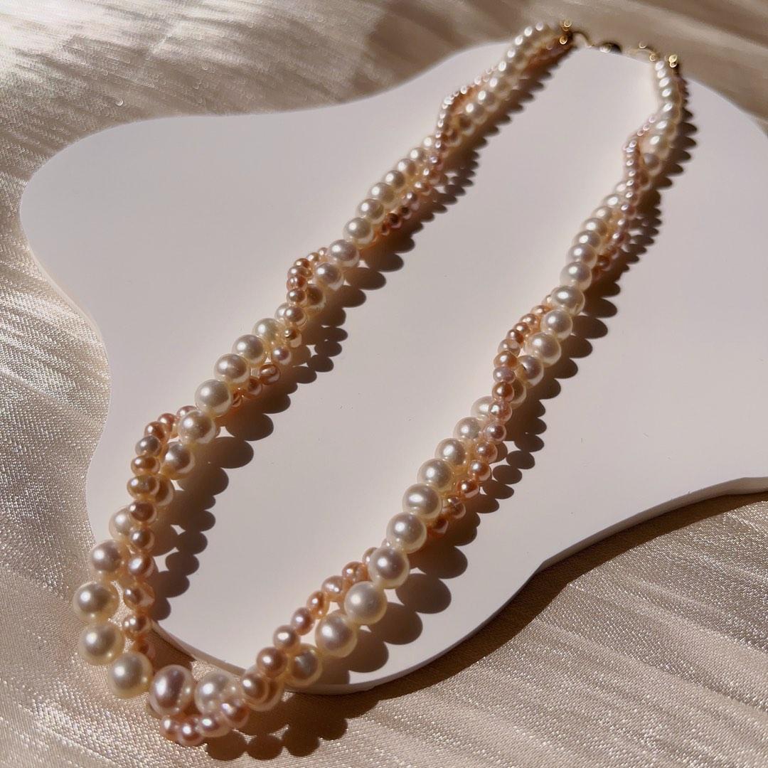 #PN92 [Clearance Sale] Natural Freshwater Pearl Necklace Double Layered Mixed