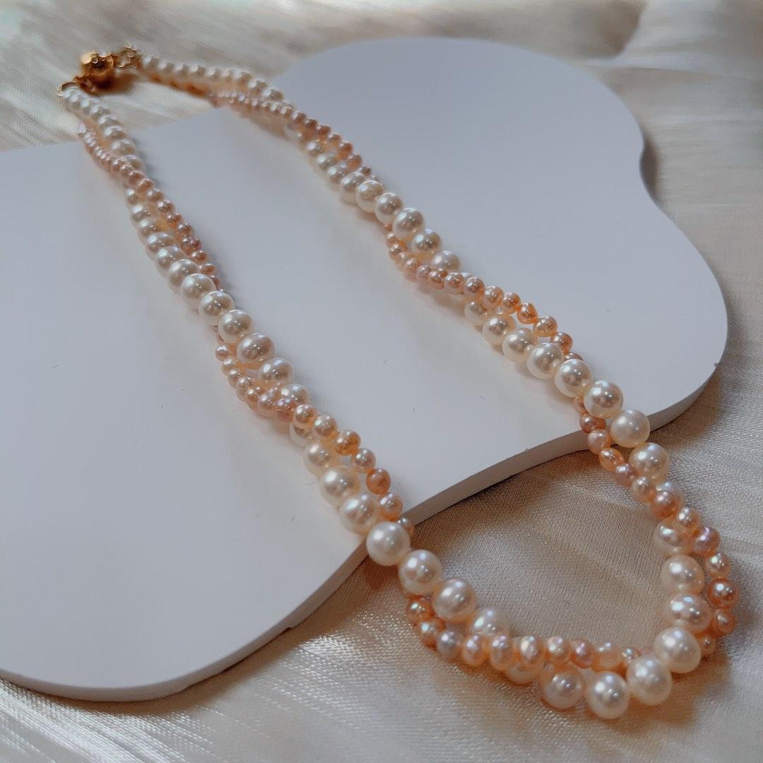 #PN92 [Clearance Sale] Natural Freshwater Pearl Necklace Double Layered Mixed