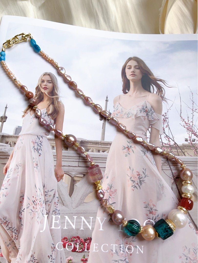 #PN402 [Sale]Purple Fantasy |Genuine Freshwater Pearl Necklace |Red Agate|Fluorite|Big Edison Pearl|Baroque Pearl