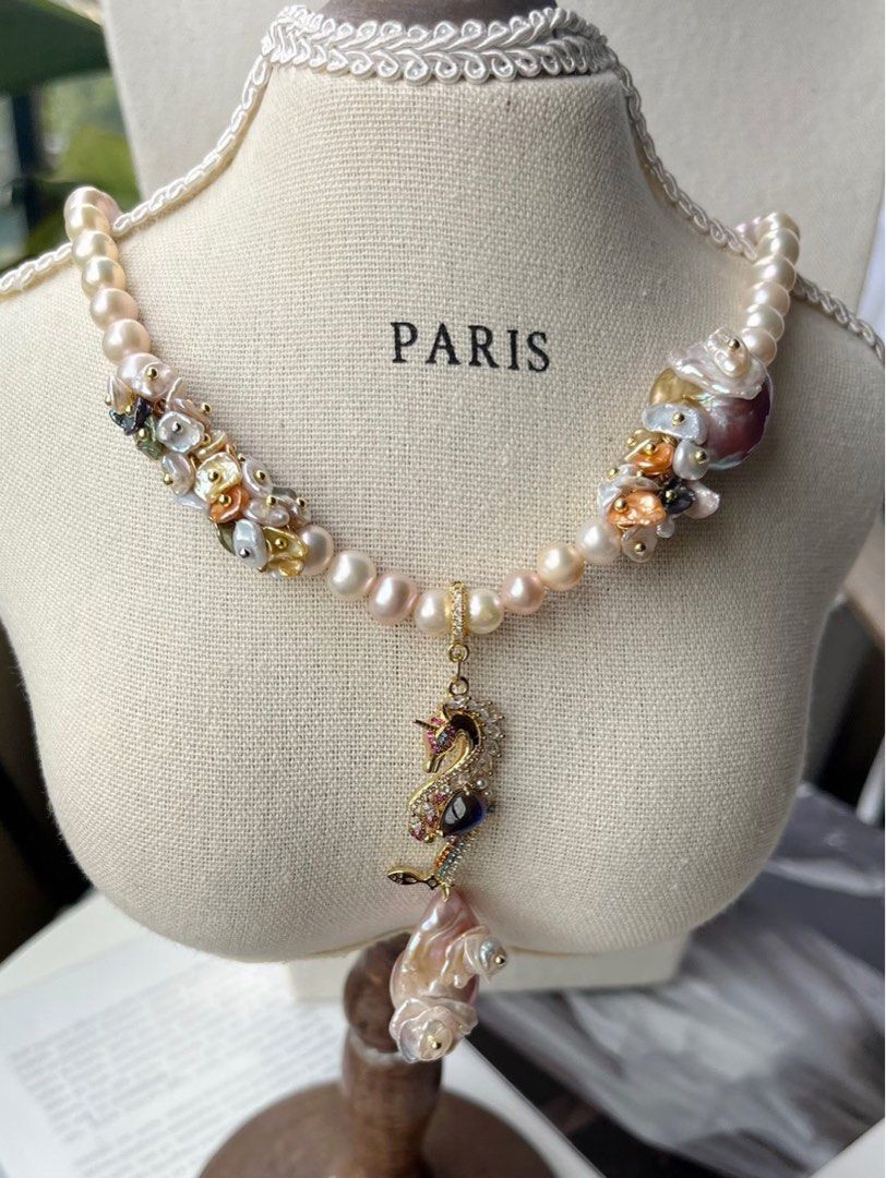 #PN127 [Floral Series] Handmade Original Design | Rainbow Petals| Freshwater Pearl Bracelet & Necklace Set | Colourful Pearl Petals| Gorgeous Removable Pendant |French Garden Style