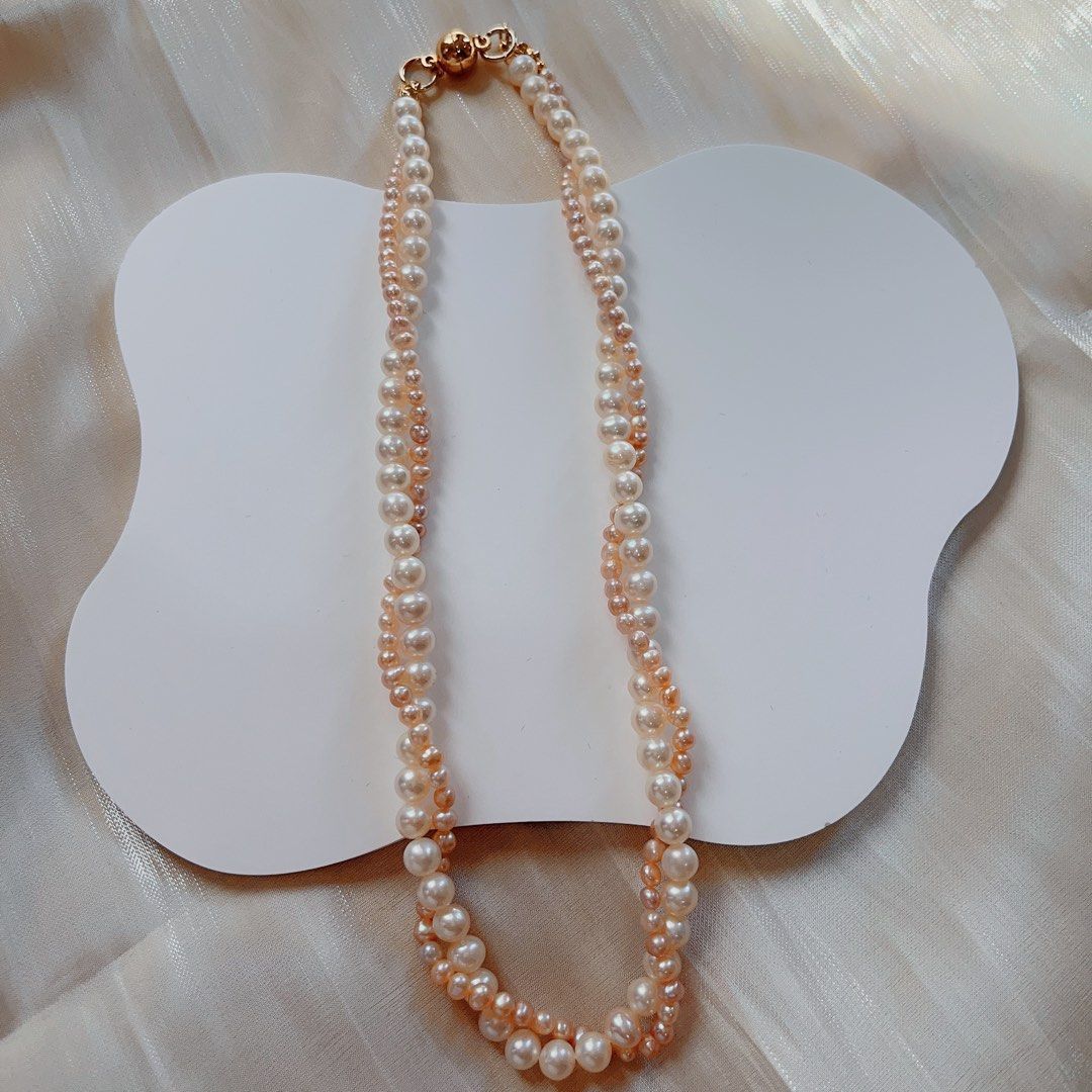 #PN92 [Clearance Sale] Natural Freshwater Pearl Necklace Double Layered Mixed