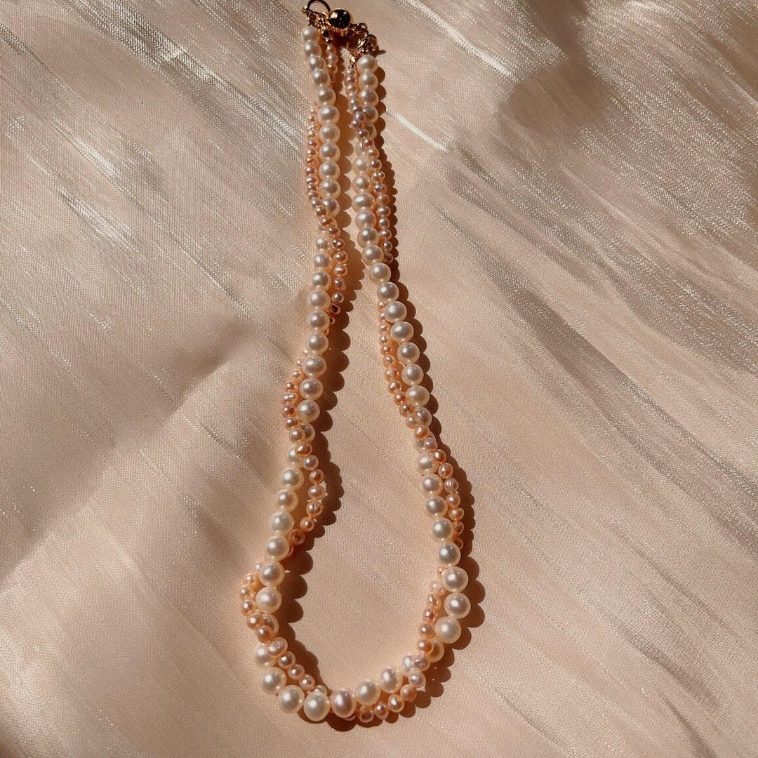 #PN92 [Clearance Sale] Natural Freshwater Pearl Necklace Double Layered Mixed