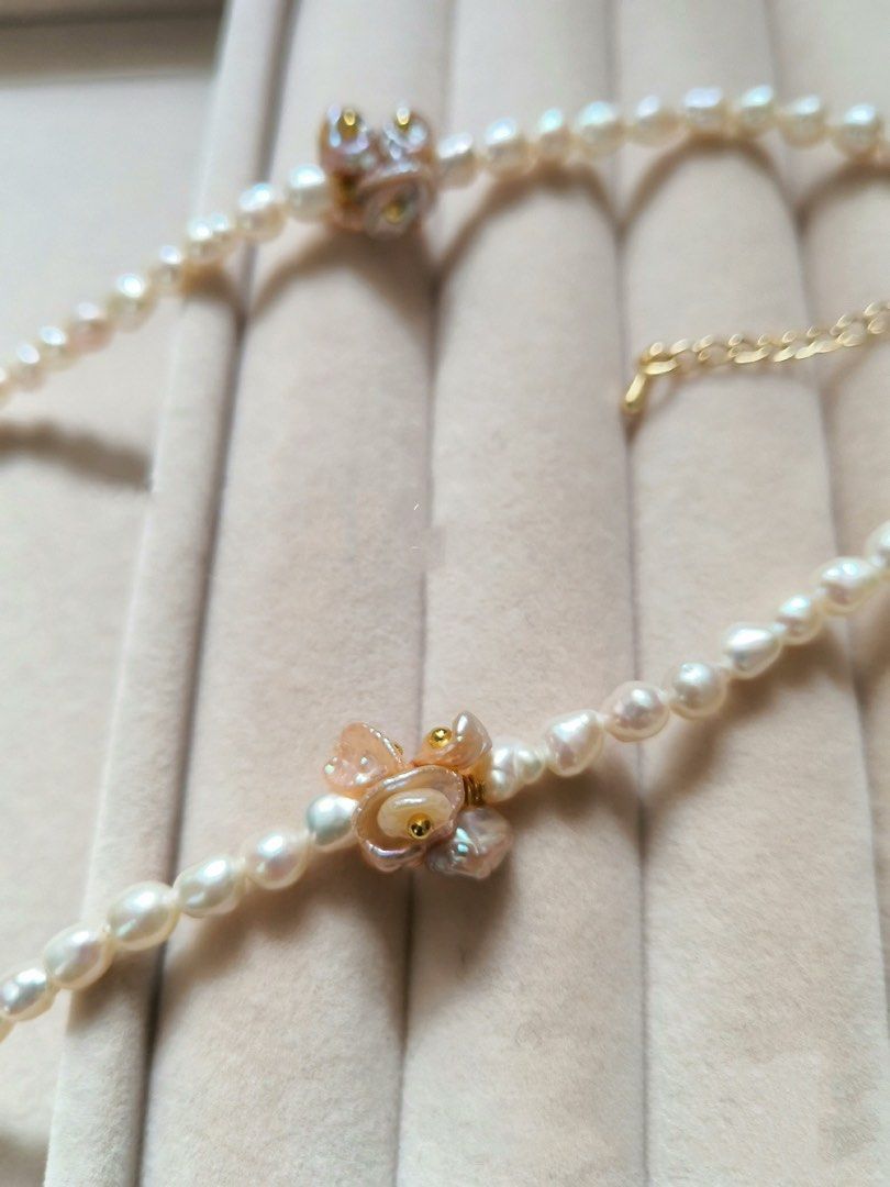 #PN155 [Floral Series] Mermaid Colourful Petals Pearl Necklace |Candy Wrinkled Baroque Pearl