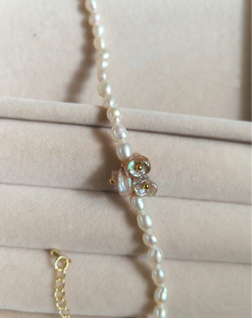 #PN155 [Floral Series] Mermaid Colourful Petals Pearl Necklace |Candy Wrinkled Baroque Pearl