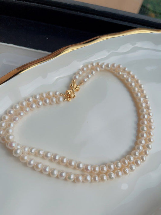 #PN117 Double-layered Freshwater Pearl Necklace | Choker