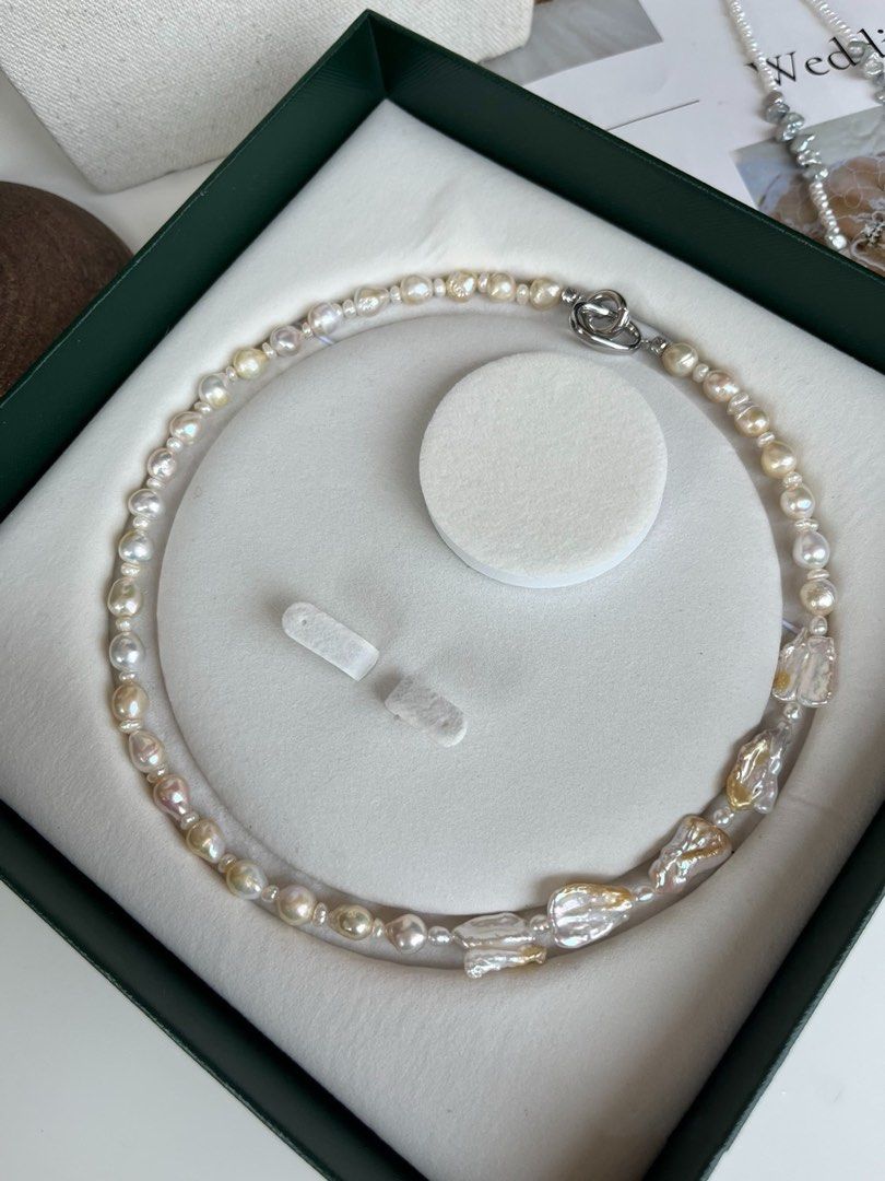 #PN273 Light Gold|Freshwater Pearl Necklace | Lustrous |Baroque Pearls| Baby Pearl