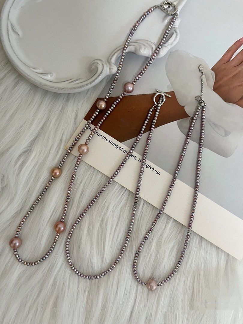 #PN25 Metallic Stars| Freshwater Pearl Necklace |Baby Lustrous Baroque Pearl |Mirror-lustre Edison Pearl |Rare