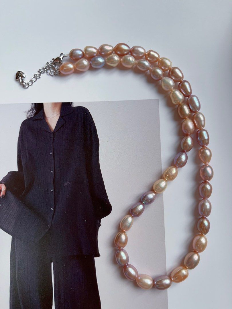 #PN38 [Minimalist] Colourful Summer|Handmade|Original Design |Freshwater Pearl Necklace |Mixed Colour Rice Pearl |Metallic Lustre |Rare