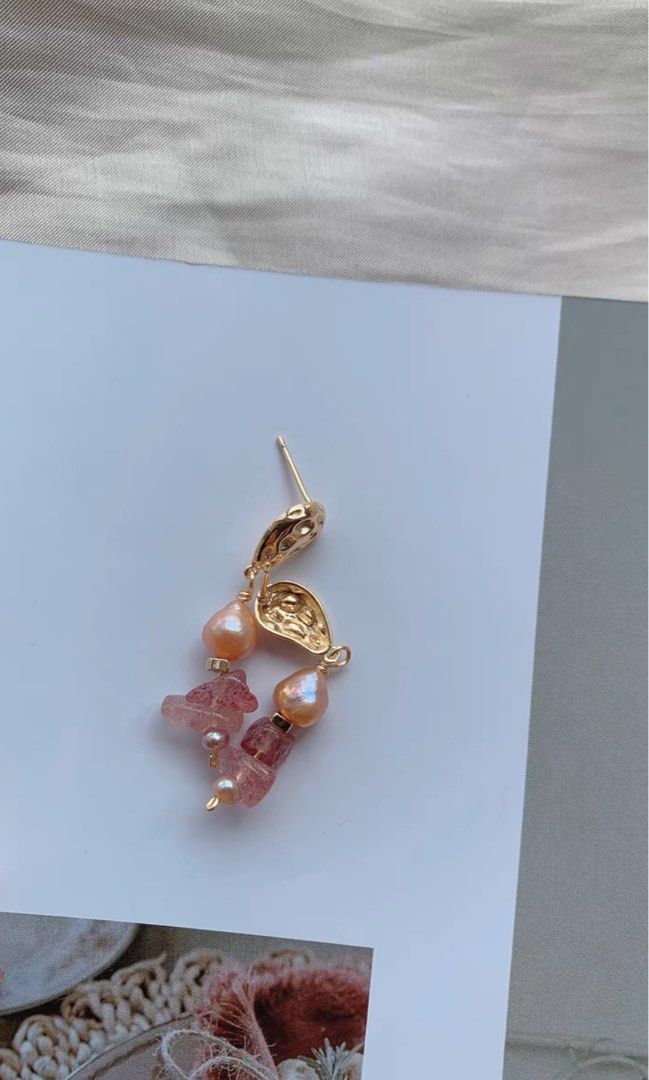 #PN208 Freshwater Pearl Necklace & Bracelet & Earrings Set |Flower Petals Shaped Baroque Pearl |Quartz|Colourful|Removable Pendant