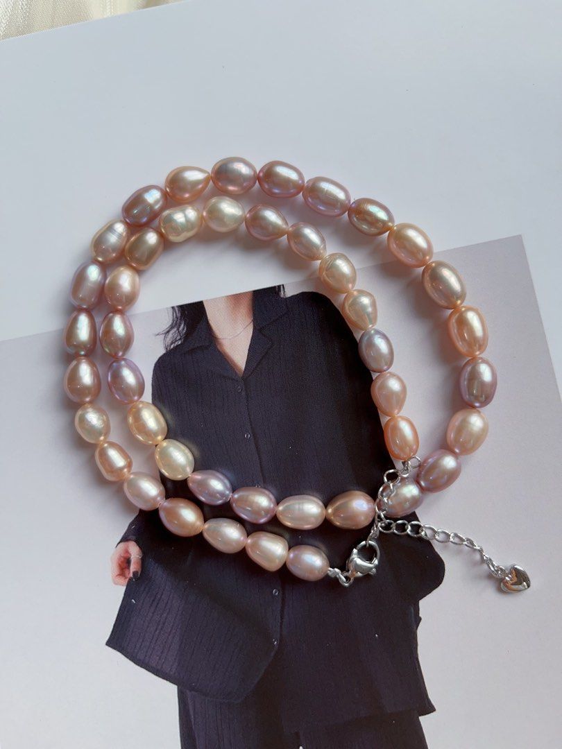 #PN38 [Minimalist] Colourful Summer|Handmade|Original Design |Freshwater Pearl Necklace |Mixed Colour Rice Pearl |Metallic Lustre |Rare