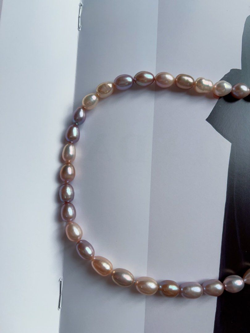 #PN38 [Minimalist] Colourful Summer|Handmade|Original Design |Freshwater Pearl Necklace |Mixed Colour Rice Pearl |Metallic Lustre |Rare