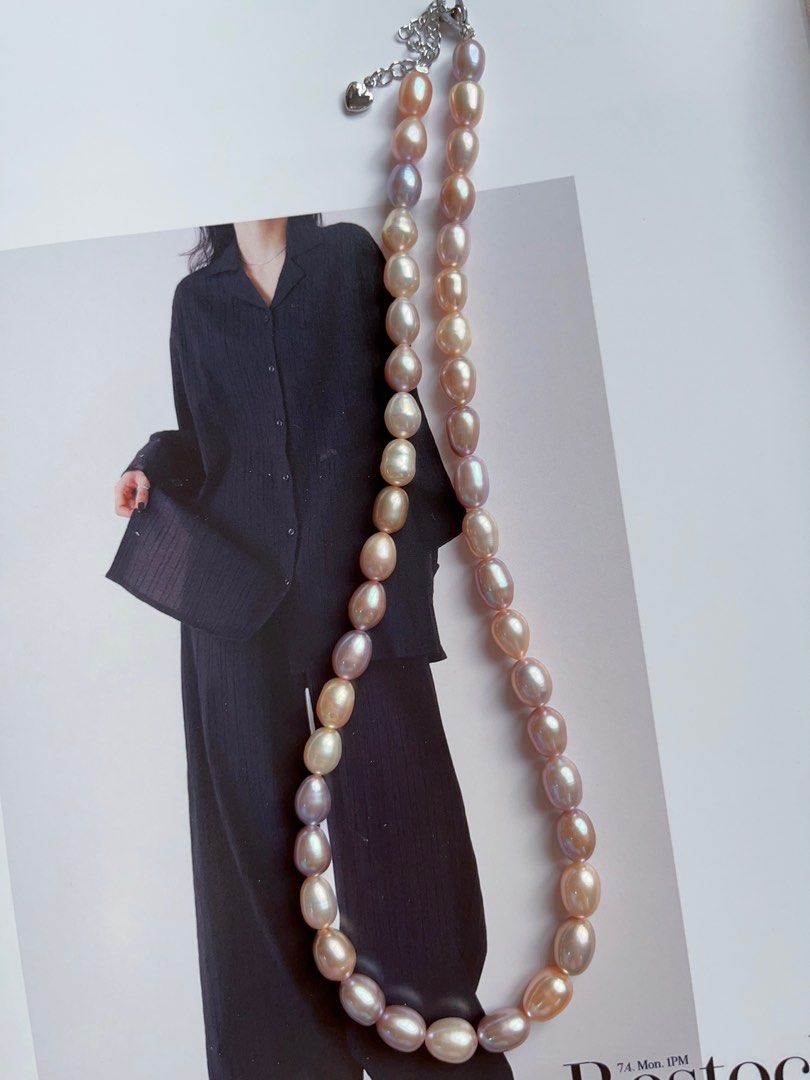 #PN38 [Minimalist] Colourful Summer|Handmade|Original Design |Freshwater Pearl Necklace |Mixed Colour Rice Pearl |Metallic Lustre |Rare