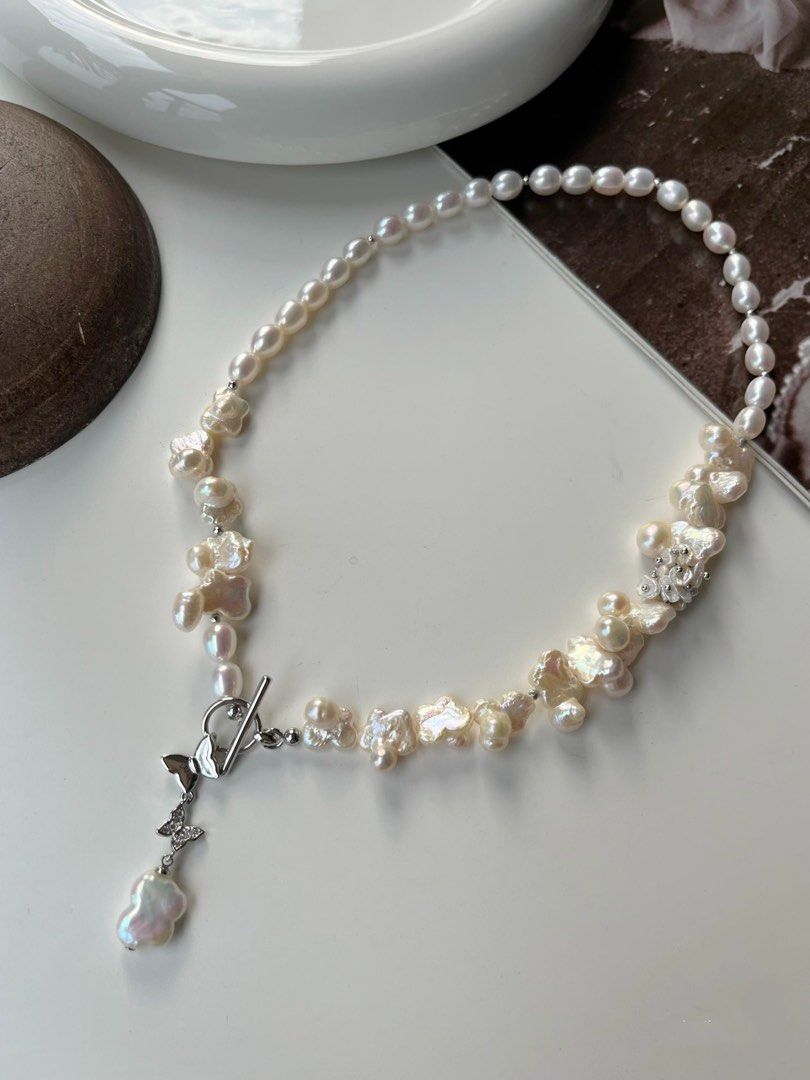 #PN10 [Floral Series] Freshwater Pearl Necklace | Miraculous Butterfly |Elegant