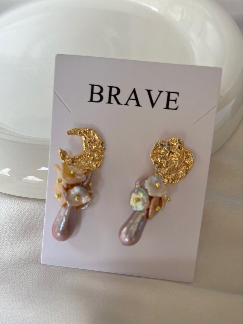 #PN146 [Floral Series] Freshwater Pearl Necklace & Bracelet & Earrings Set|Double-layered| Purple Baroque Pearl