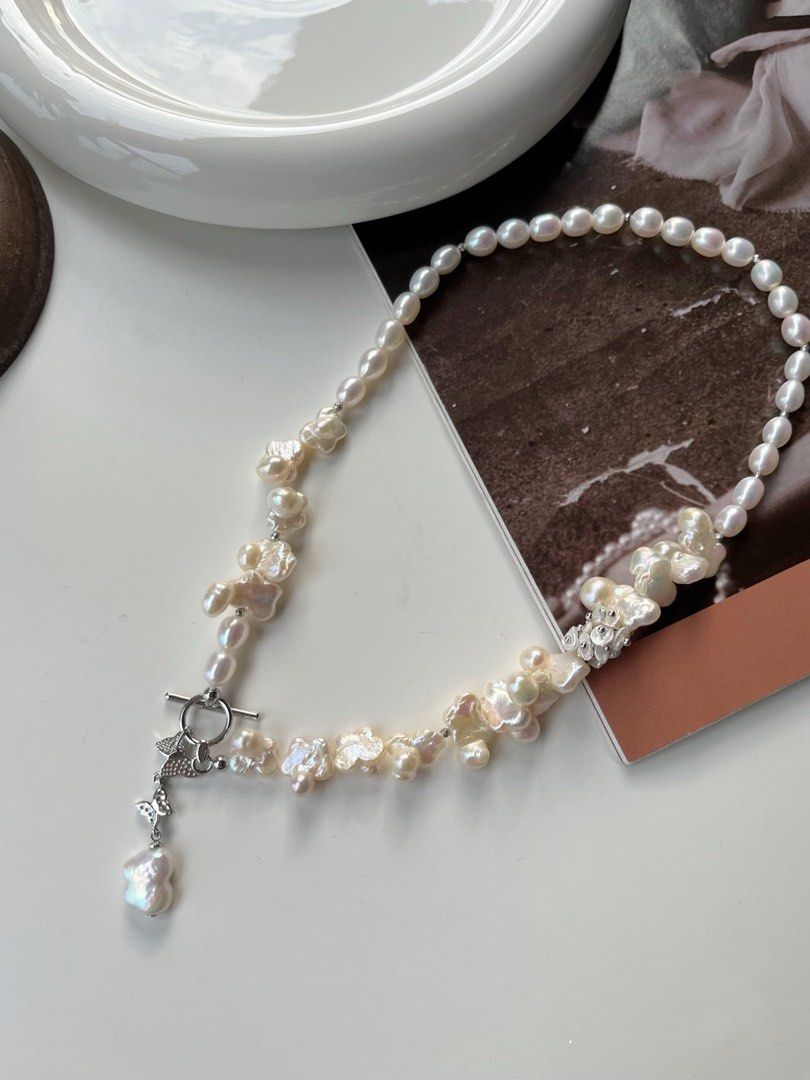 #PN10 [Floral Series] Freshwater Pearl Necklace | Miraculous Butterfly |Elegant