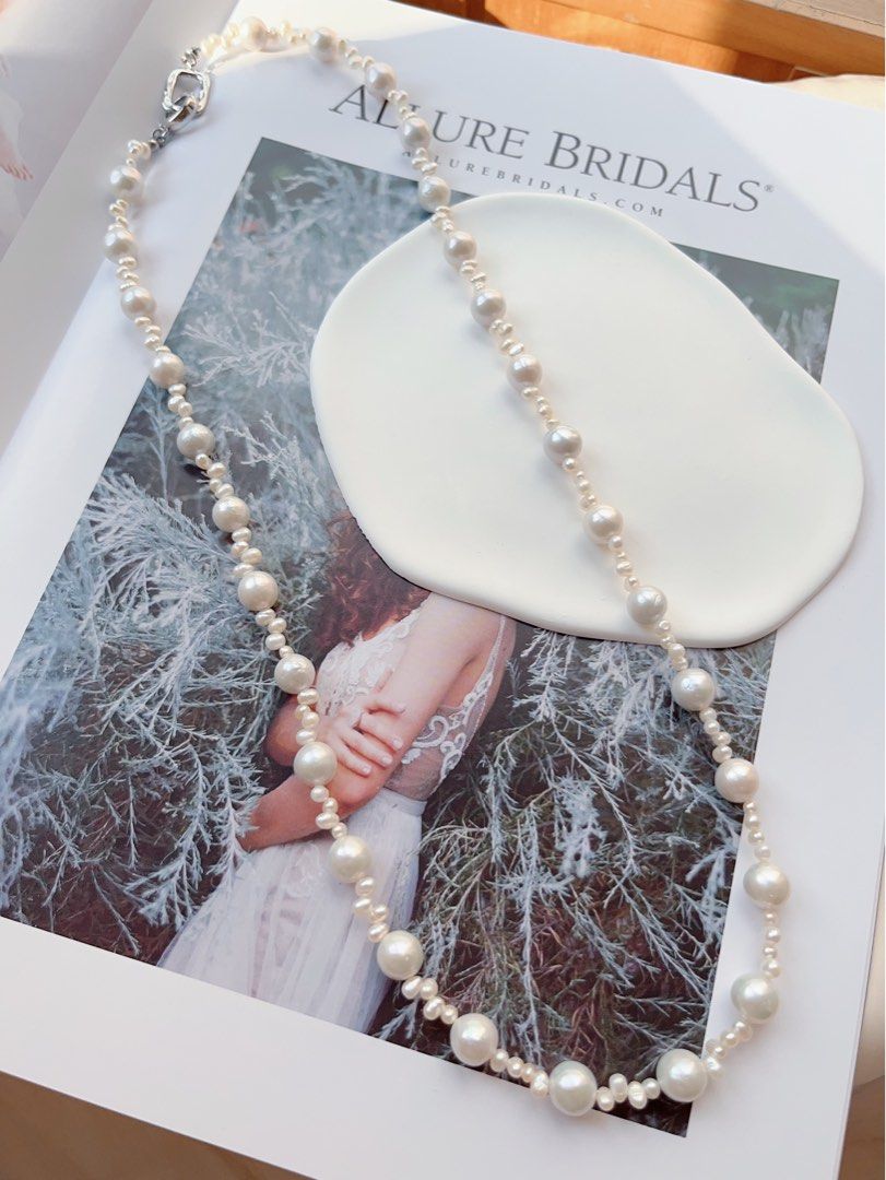#PN67 Grey Splash |Freshwater Pearl Necklace |Silver-ish Lustre|Baby Pearl |Long Sweater Necklace |63cm