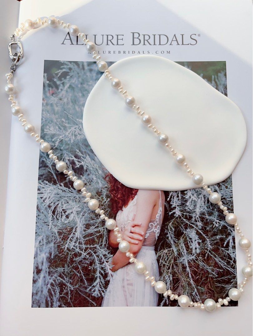 #PN67 Grey Splash |Freshwater Pearl Necklace |Silver-ish Lustre|Baby Pearl |Long Sweater Necklace |63cm