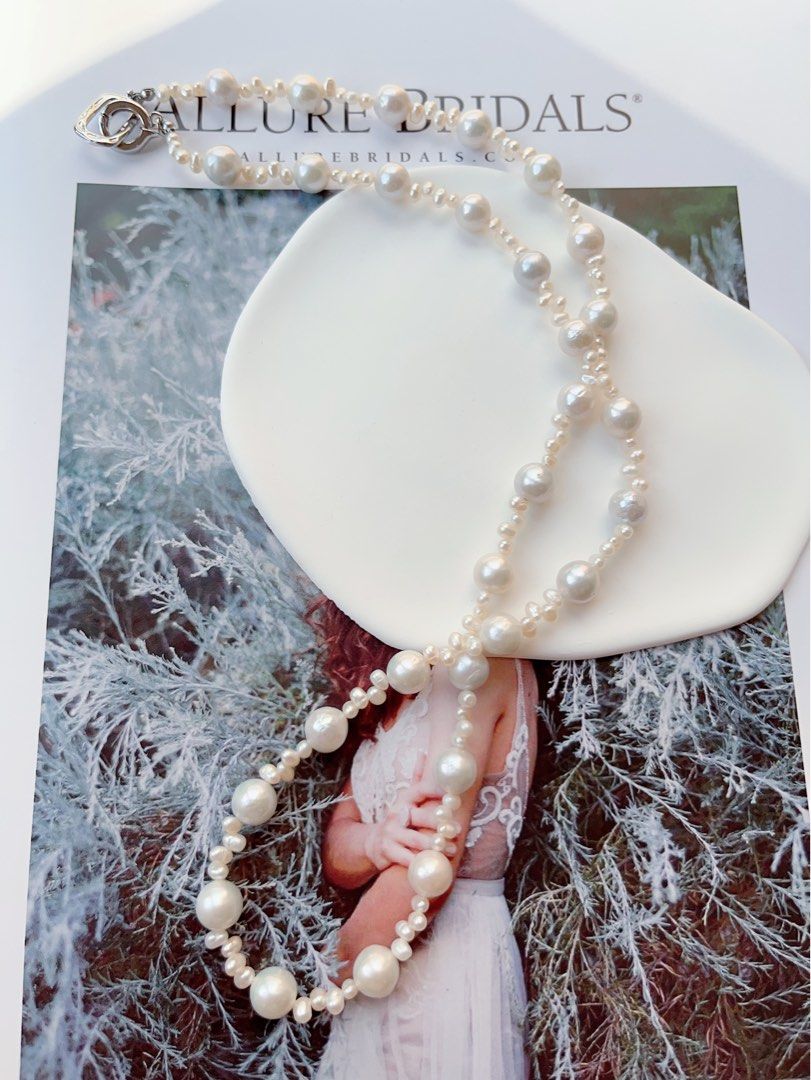 #PN67 Grey Splash |Freshwater Pearl Necklace |Silver-ish Lustre|Baby Pearl |Long Sweater Necklace |63cm