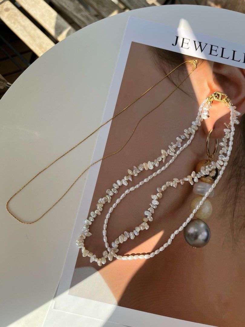 #PN242 Pearl Fantasy |Freshwater Pearl Necklace |Three Layered |Baby Petal Pearls|2 Pieces Set