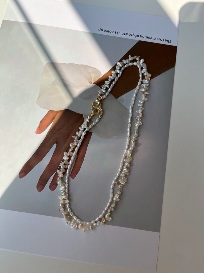 #PN242 Pearl Fantasy |Freshwater Pearl Necklace |Three Layered |Baby Petal Pearls|2 Pieces Set