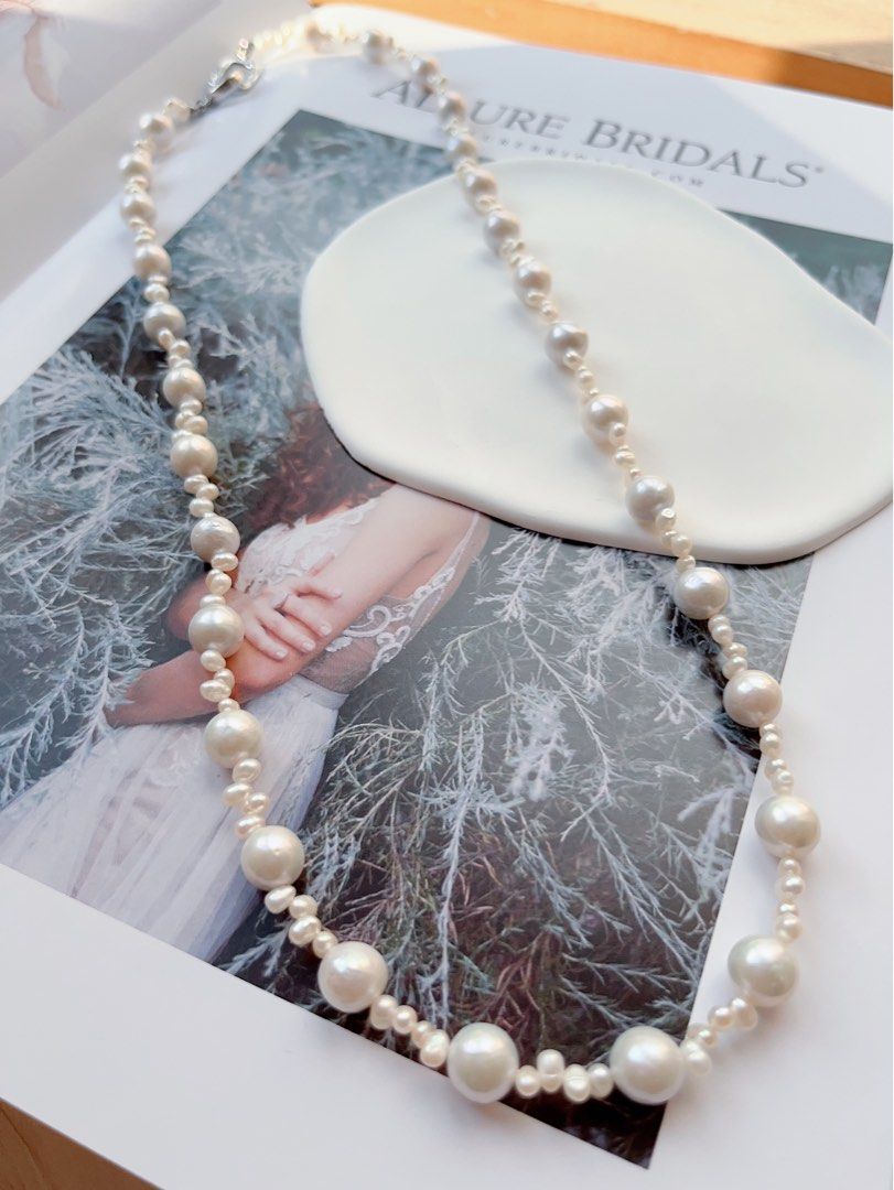 #PN67 Grey Splash |Freshwater Pearl Necklace |Silver-ish Lustre|Baby Pearl |Long Sweater Necklace |63cm