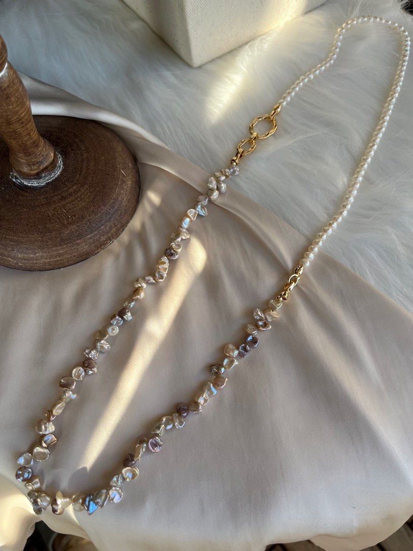 #PN257 Garden Scenery |Double Layered Freshwater Pearl Necklace Set|Multiple Wearing|Pearl Petals