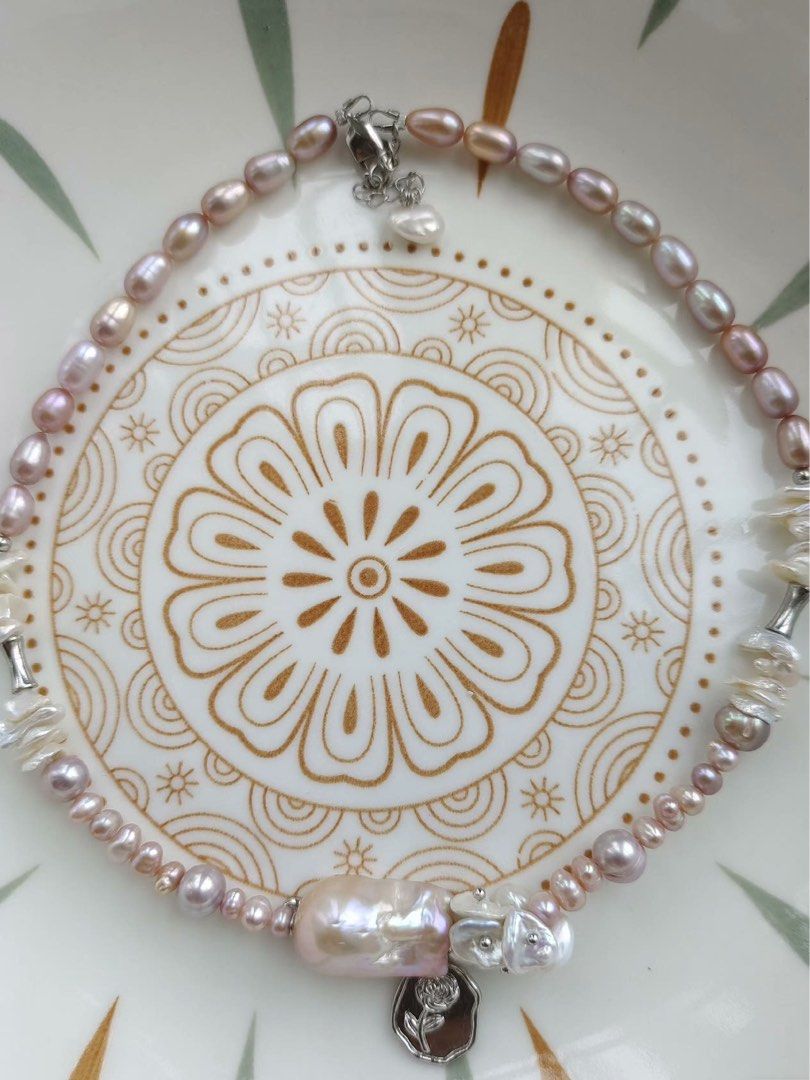 #PN175 [Clearance Sale] [Floral Series] Freshwater Pearl Necklace |Petals|Big Baroque Pearl |Silver
