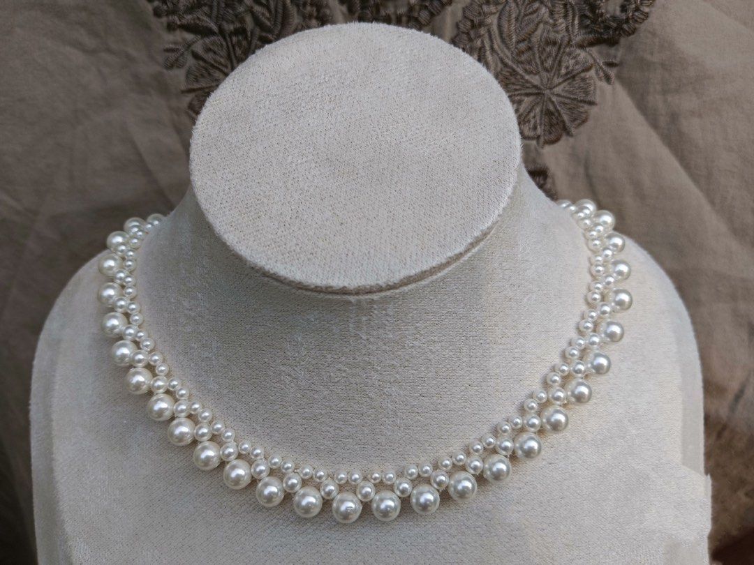 #PN213 Famous Star Same Design Braided Lace Necklace & Bracelet Set |Shell Pearl