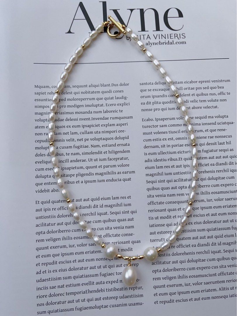 #PN101 [Sale]Genuine Simplicity |Freshwater Pearl Necklace |Rice Pearl |Baroque Pearl |Big Rice Pearl Pendant |OT Clasp