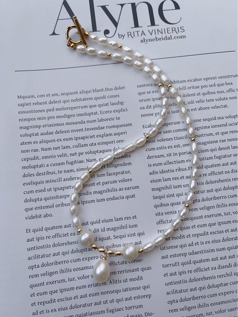 #PN101 [Sale]Genuine Simplicity |Freshwater Pearl Necklace |Rice Pearl |Baroque Pearl |Big Rice Pearl Pendant |OT Clasp
