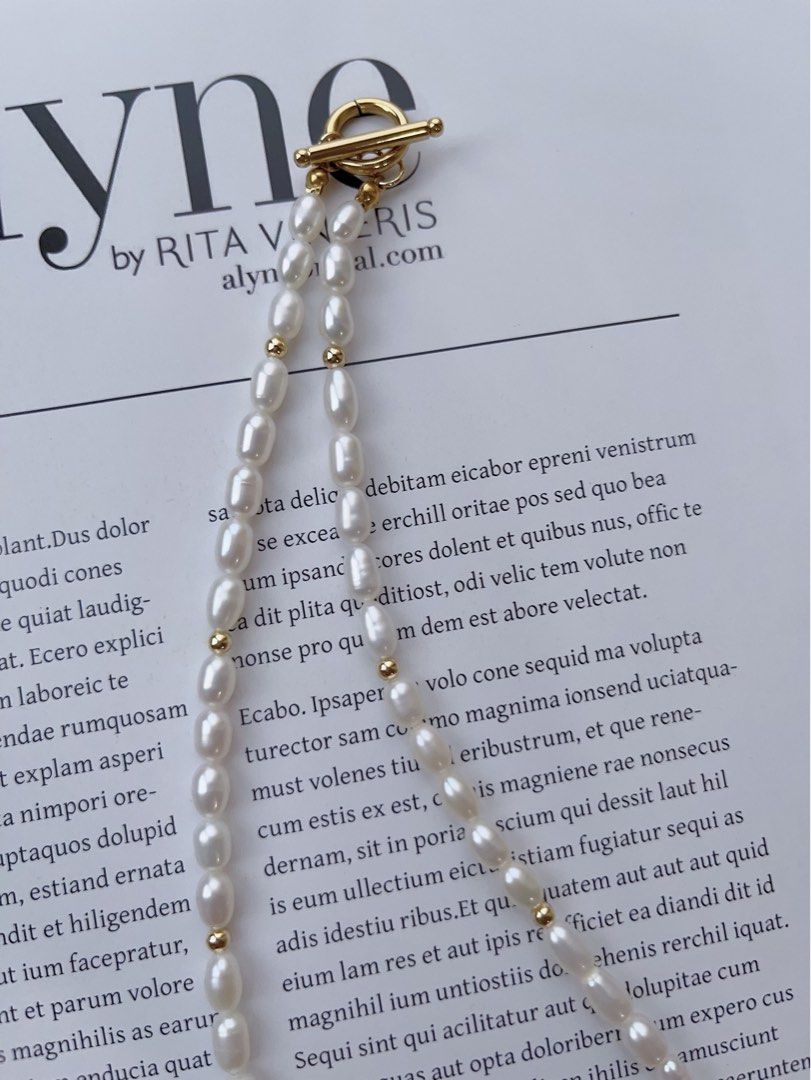 #PN101 [Sale]Genuine Simplicity |Freshwater Pearl Necklace |Rice Pearl |Baroque Pearl |Big Rice Pearl Pendant |OT Clasp
