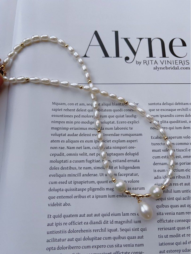 #PN101 [Sale]Genuine Simplicity |Freshwater Pearl Necklace |Rice Pearl |Baroque Pearl |Big Rice Pearl Pendant |OT Clasp