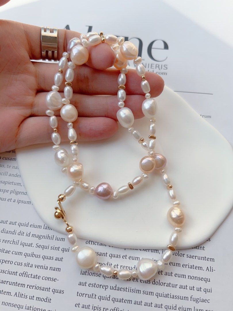 #PN85 [Sale]Candy Factory |Freshwater Pearl Necklace |Baroque Pearl |Mixed Sizes, Shapes & Colours|Good Lustre|53cm