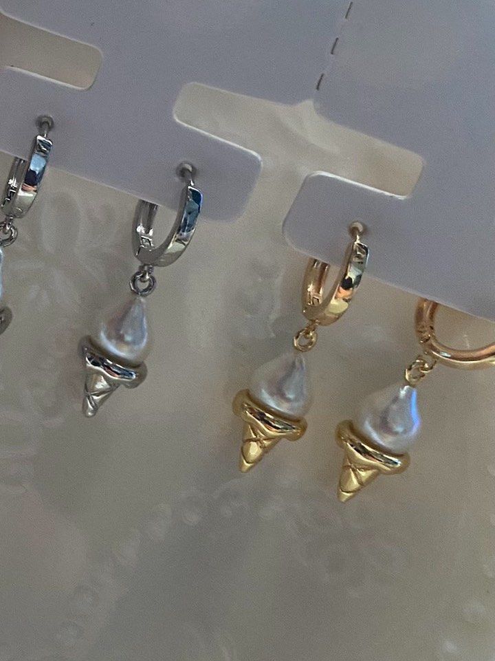 #PN215 Freshwater Pearl Necklace & Earrings Set|Ice Cream|White Pearls|Original Design