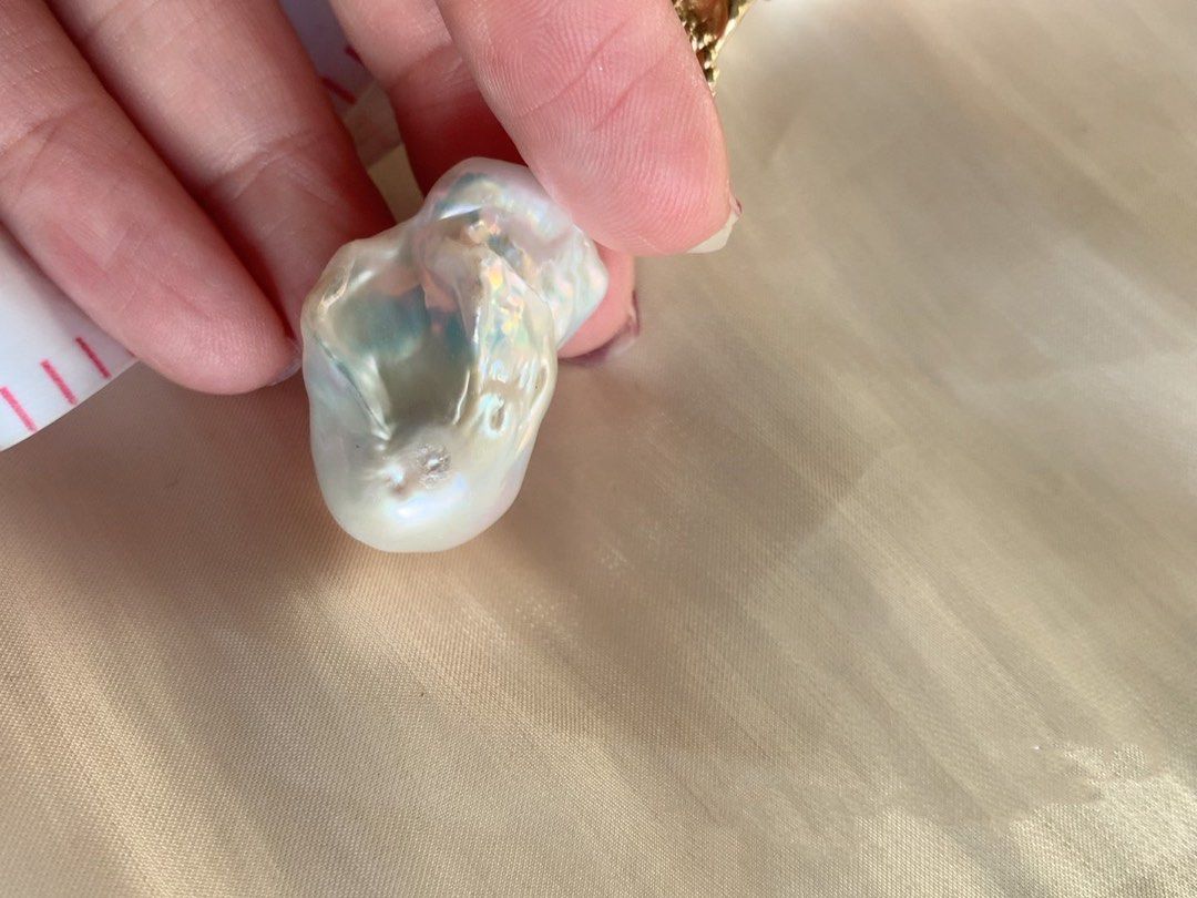 #PN47 [Sale] Handmade Original Design Freshwater Pearl Necklace |Stacked Shell “Coins” |30mm Big Baroque Pearl Pendant |Removable Pendant |Super Long 63cm