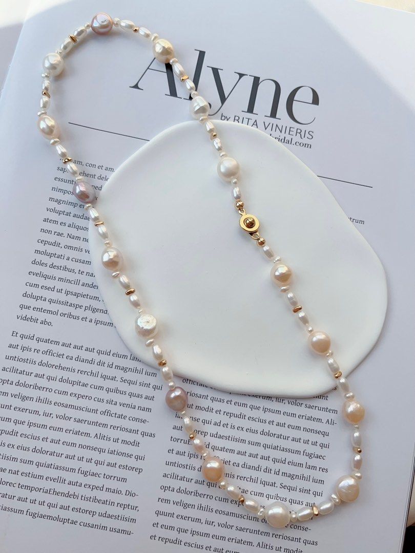 #PN85 [Sale]Candy Factory |Freshwater Pearl Necklace |Baroque Pearl |Mixed Sizes, Shapes & Colours|Good Lustre|53cm