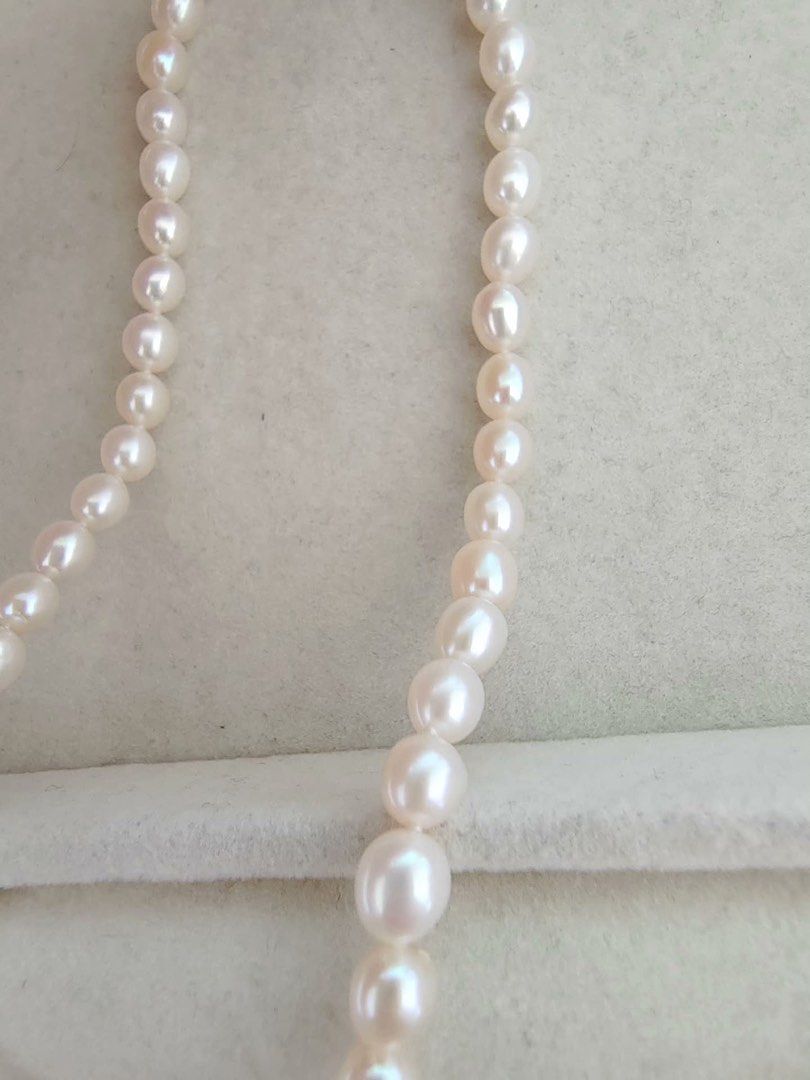 #PN200 [Multi Wearing Way] Freshwater Pearl Necklace & Bracelet Set|Baroque Coin Pearl| Flawless Rice Pearl |Removable Pendant
