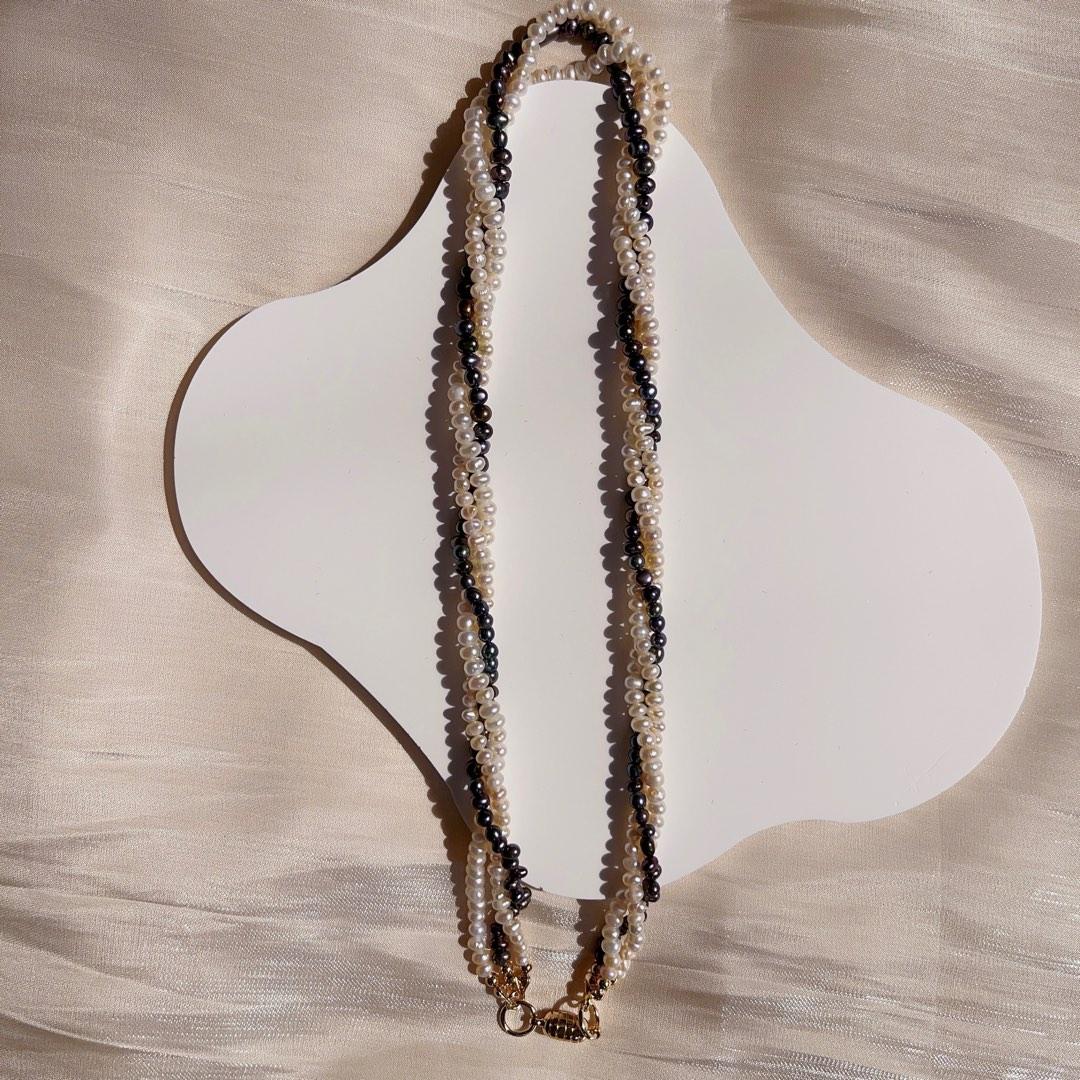 #PN103 Natural Freshwater Pearl Necklace Mixed Multiple Layered 3-Layer