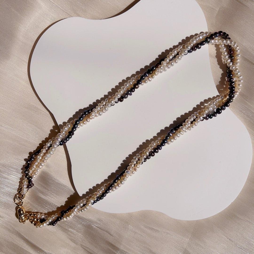 #PN103 Natural Freshwater Pearl Necklace Mixed Multiple Layered 3-Layer