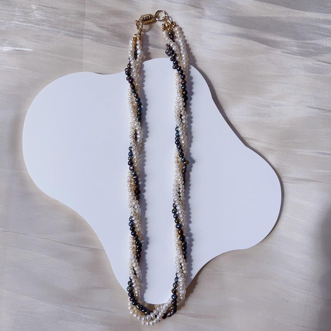 #PN103 Natural Freshwater Pearl Necklace Mixed Multiple Layered 3-Layer
