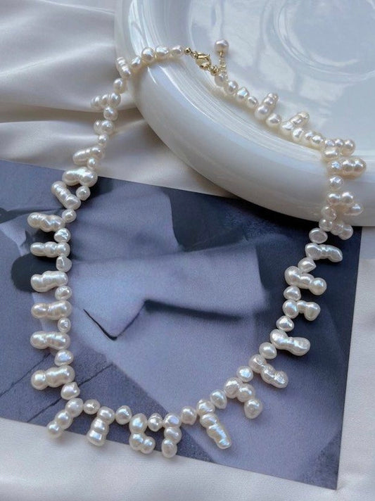 #PN13 [Sale]Freshwater Pearl Necklace |Gourd Shaped Pearl |Rare |Baroque Pearl