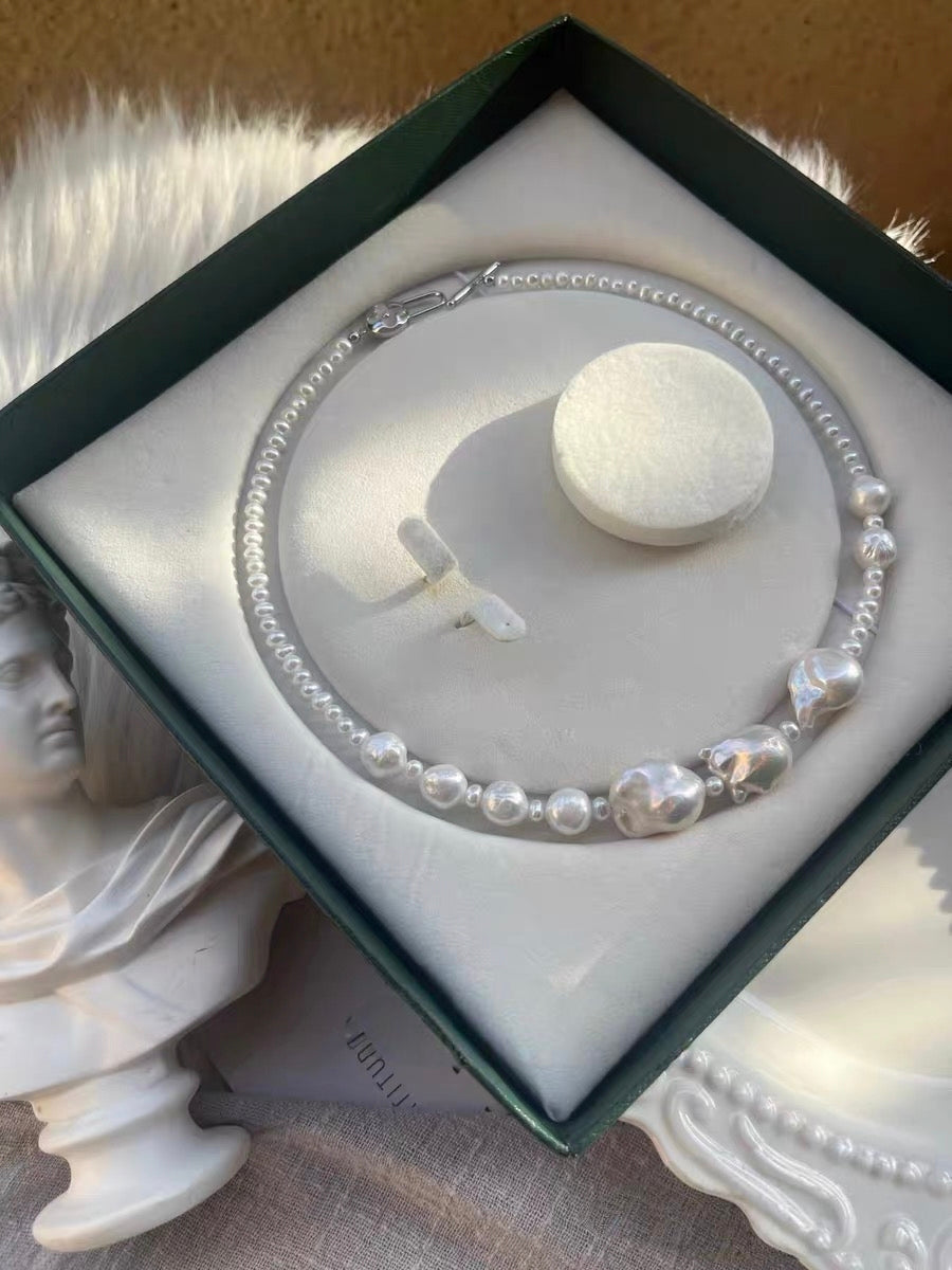 #PN1331 The Lumia Edition | white bubble | Freshwater pearl necklace 43.5cm 13-16mm chunky mermaid baroque pearls lustrous 9-10mm wrinkle baroque pearls aurora lustre baby freshwater pearls egg shapes