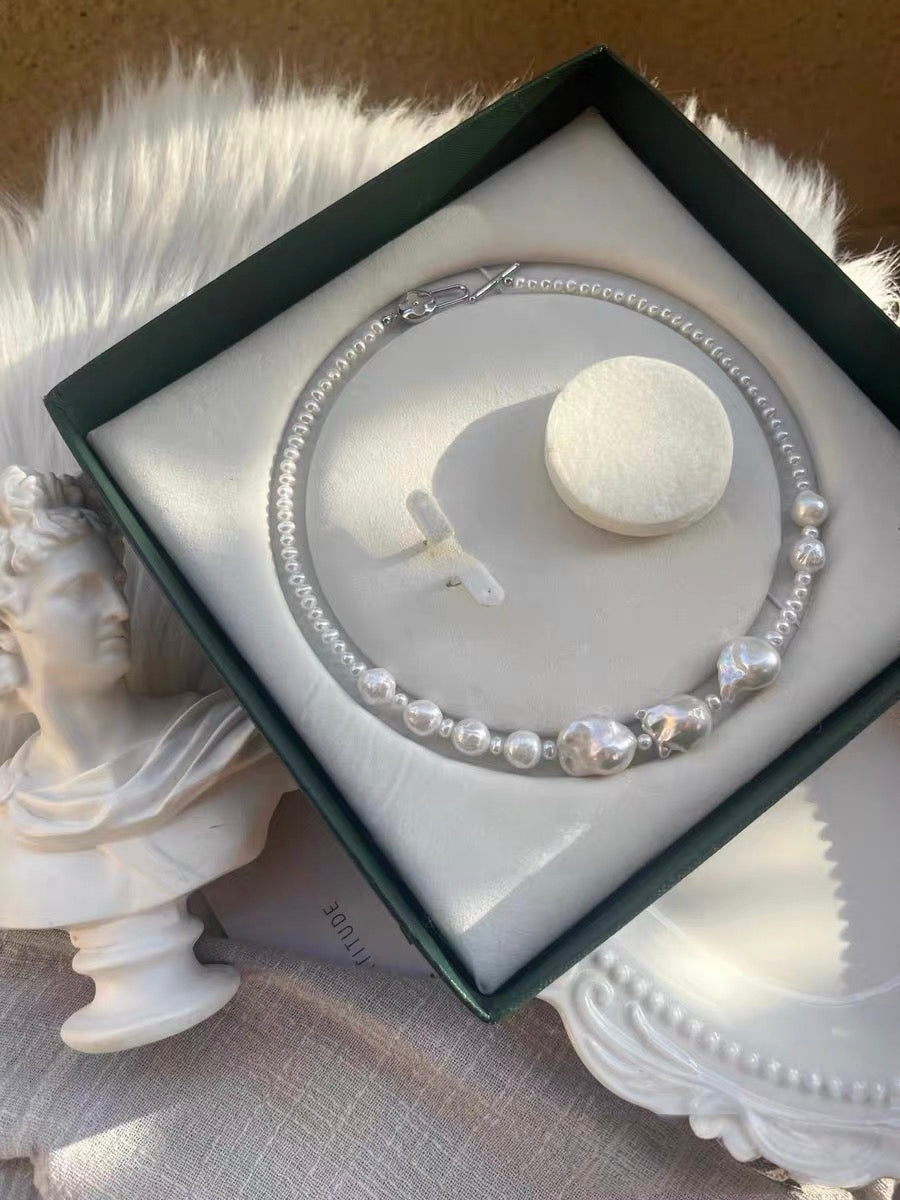#PN1331 The Lumia Edition | white bubble | Freshwater pearl necklace 43.5cm 13-16mm chunky mermaid baroque pearls lustrous 9-10mm wrinkle baroque pearls aurora lustre baby freshwater pearls egg shapes