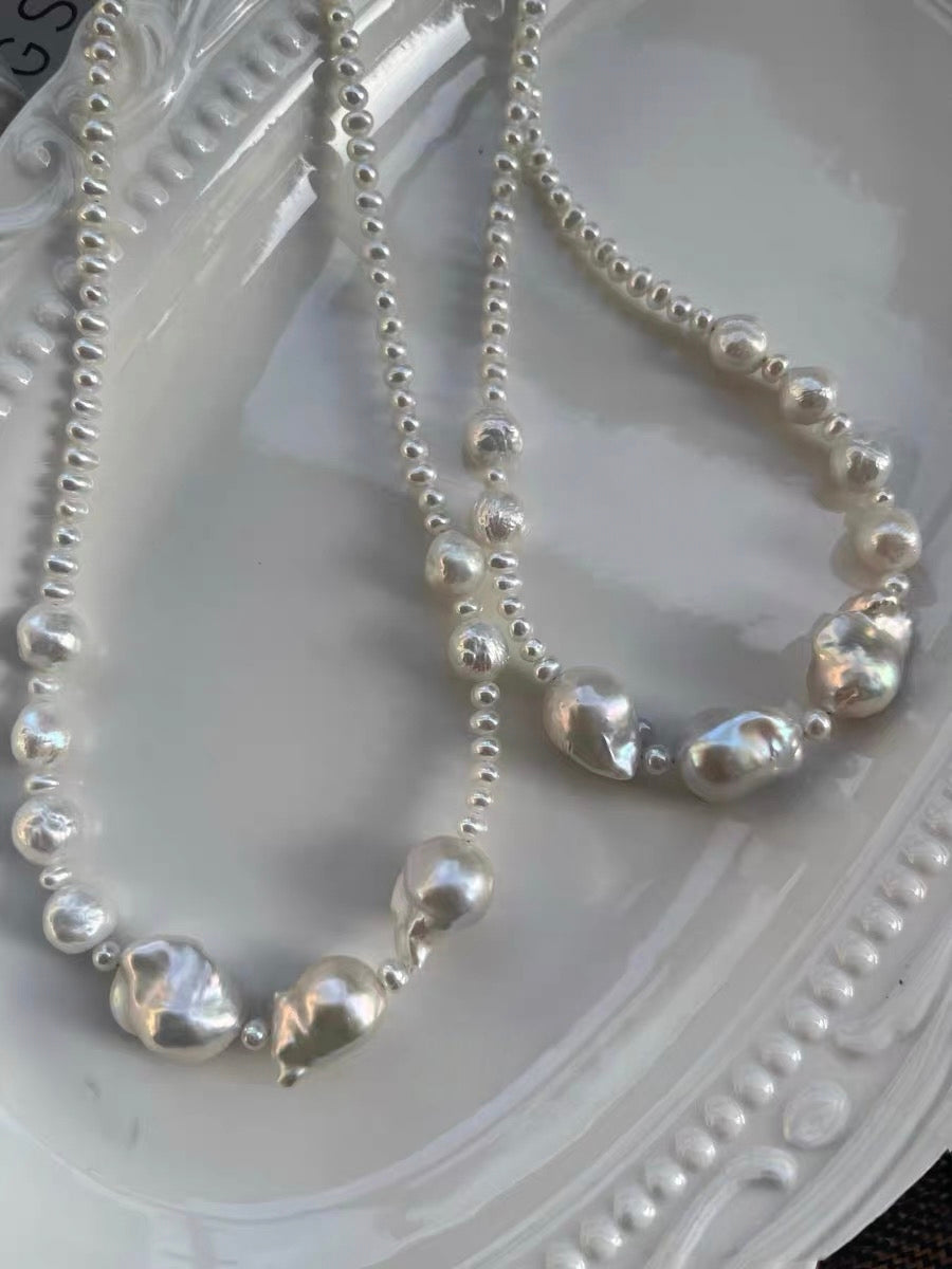 #PN1331 The Lumia Edition | white bubble | Freshwater pearl necklace 43.5cm 13-16mm chunky mermaid baroque pearls lustrous 9-10mm wrinkle baroque pearls aurora lustre baby freshwater pearls egg shapes