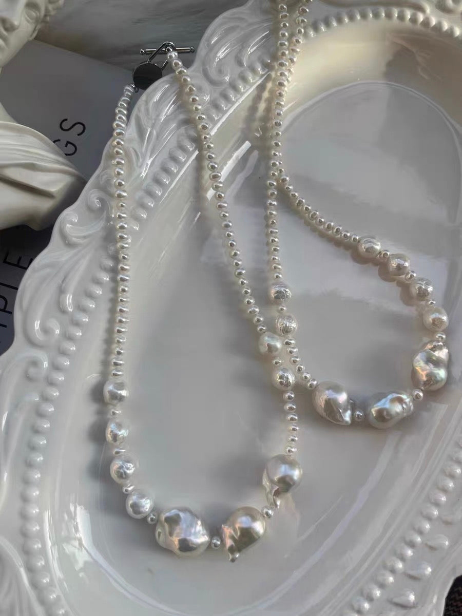 #PN1331 The Lumia Edition | white bubble | Freshwater pearl necklace 43.5cm 13-16mm chunky mermaid baroque pearls lustrous 9-10mm wrinkle baroque pearls aurora lustre baby freshwater pearls egg shapes