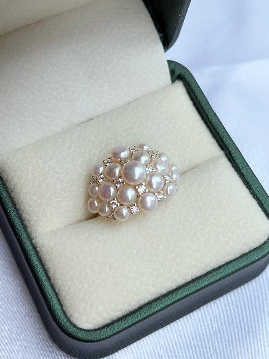 #PR02 freshwater pearl ring princess vibe selected top quality pearls pink lustre flawless superb lustre S925 hardware shiny