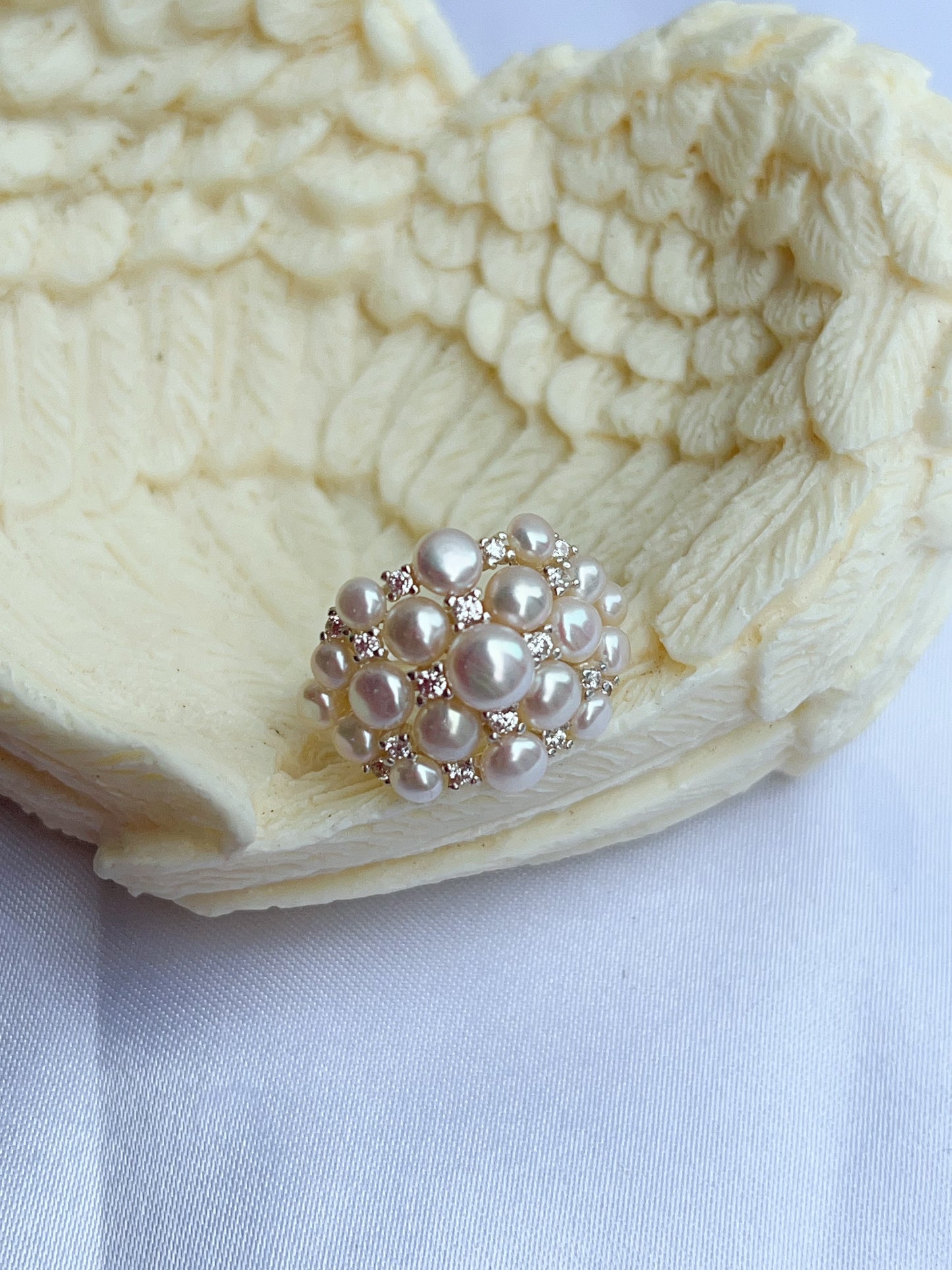 #PR02 freshwater pearl ring princess vibe selected top quality pearls pink lustre flawless superb lustre S925 hardware shiny