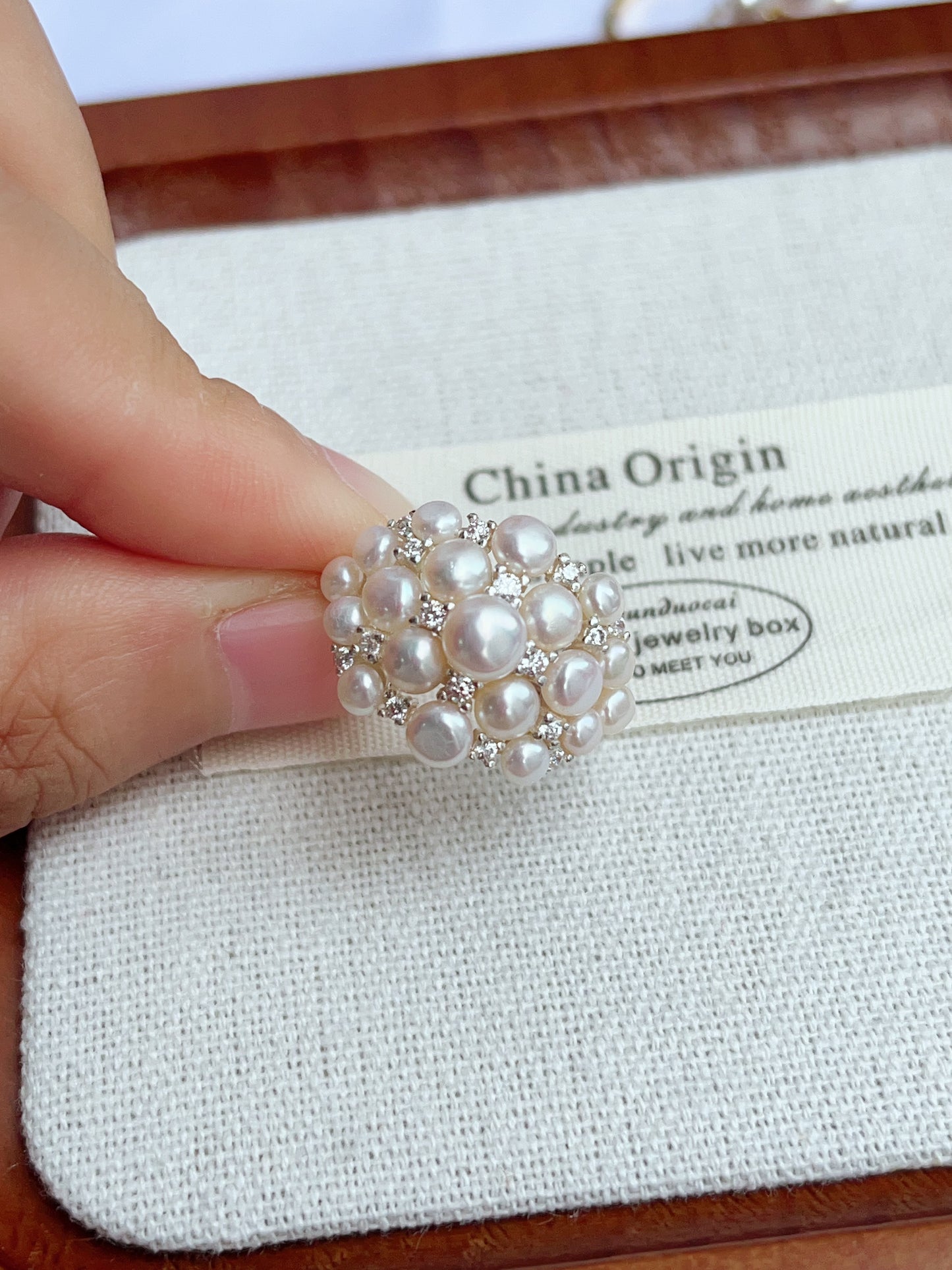 #PR02 freshwater pearl ring princess vibe selected top quality pearls pink lustre flawless superb lustre S925 hardware shiny