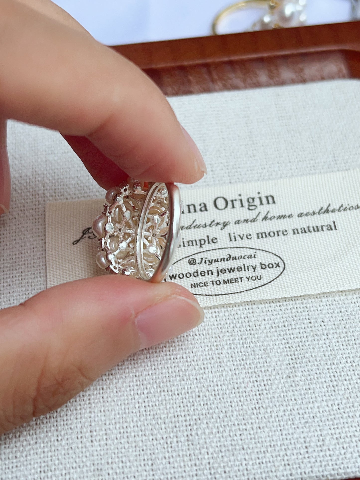 #PR02 freshwater pearl ring princess vibe selected top quality pearls pink lustre flawless superb lustre S925 hardware shiny